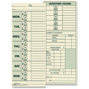 TOPS™ Time Clock Cards, Replacement for 331-10, Two Sides, 3.5 x 8.5, 500/Box Item: TOP1291