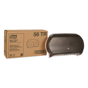 Tork® Twin Jumbo Roll Bath Tissue Dispenser, 19.29 x 5.51 x 11.83, Smoke/Gray Item: TRK56TR