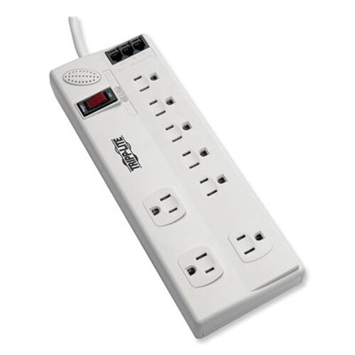 Tripp Lite by Eaton Protect It! Computer Surge Protector, 8 AC Outlets, 8 ft Cord, 3,150 J, White Item: TRPTLP808TELTAA