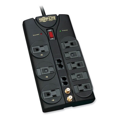 Tripp Lite by Eaton Protect It! Surge Protector, 8 AC Outlets, 10 ft Cord, 3,240 J, Black Item: TRPTLP810NET