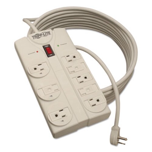 Tripp Lite by Eaton Protect It! Surge Protector, 8 AC Outlets, 25 ft Cord, 1,440 J, Light Gray Item: TRPTLP825