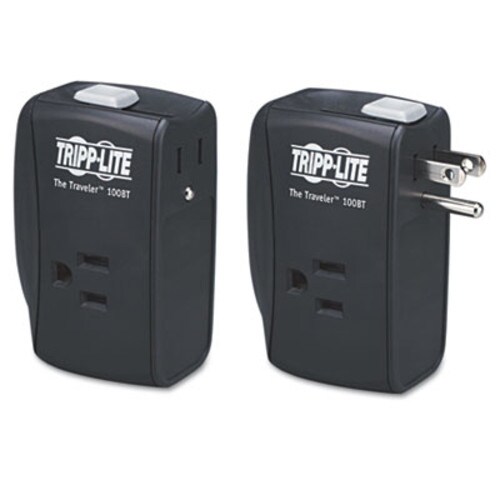 Tripp Lite by Eaton Protect It! Portable Surge Protector, 2 AC Outlets, 1,050 J, Black Item: TRPTRAVLER100BT