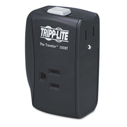 Tripp Lite by Eaton Protect It! Portable Surge Protector, 2 AC Outlets, 1,050 J, Black Item: TRPTRAVLER100BT