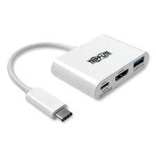Tripp Lite USB 3.1 Gen 1 USB-C to HDMI 4K Adapter, USB-A/USB-C PD Charging Ports, 3", White Item: TRPU44406NH4UC