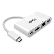 Tripp Lite USB 3.1 Gen 1 USB-C to HDMI Adapter, USB-A/USB-C PD Charging/Gigabit Ethernet, 3", White Item: TRPU44406NHGUC