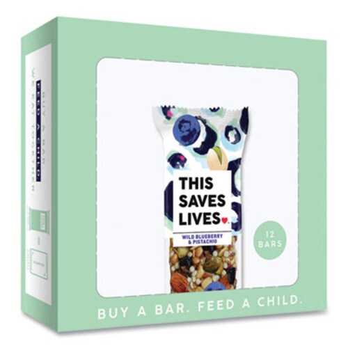 THIS BAR SAVES LIVES™ Snackbars, Wild Blueberry and Pistachio, 1.4 oz, 12/Box Item: TSL00445BX