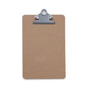 Universal® Hardboard Clipboard, 0.75" Clip Capacity, Holds 5 x 8 Sheets, Brown Item: UNV05610