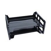 Universal® Recycled Plastic Side Load Desk Trays, 2 Sections, Letter Size Files, 13" x 9" x 2.75", Black Item: UNV08100