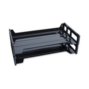 Universal® Recycled Plastic Side Load Desk Trays, 2 Sections, Legal Size Files, 16.25" x 9" x 2.75", Black Item: UNV08101