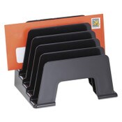 Universal® Recycled Plastic Incline Sorter, 5 Sections, DL to A5 Size Files, 8" x 5.5" x 6", Black Item: UNV08104