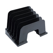 Universal® Recycled Plastic Incline Sorter, 5 Sections, Letter Size Files, 13.25" x 9" x 9", Black Item: UNV08105