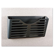 Universal® Recycled Plastic Cubicle Single File Pocket, Cubicle Pins Mount, 13.5 x 3 x 7, Charcoal Item: UNV08162
