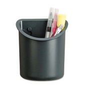 Universal® Recycled Plastic Cubicle Pencil Cup, 4.25 x 2.5 x 5, Wall Mount, Charcoal Item: UNV08193