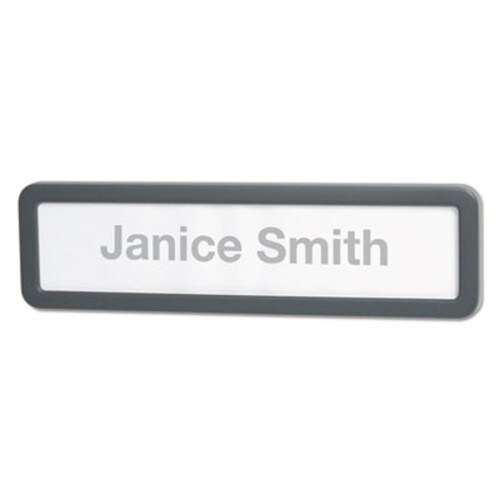 Universal® Recycled Cubicle Nameplate with Rounded Corners, 9 x 2.5, Charcoal Item: UNV08223