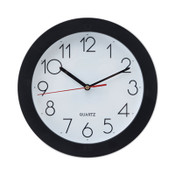 Universal® Bold Round Wall Clock, 9.75" Overall Diameter, Black Case, 1 AA (sold separately) Item: UNV10421