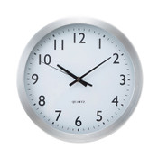 Universal® Brushed Aluminum Wall Clock, 12" Overall Diameter, Silver Case, 1 AA (sold separately) Item: UNV10425