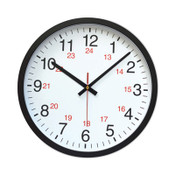 Universal® 24-Hour Round Wall Clock, 12.63" Overall Diameter, Black Case, 1 AA (sold separately) Item: UNV10441