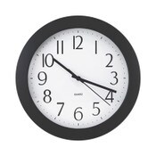 Universal® Whisper Quiet Clock, 12" Overall Diameter, Black Case, 1 AA (sold separately) Item: UNV10451