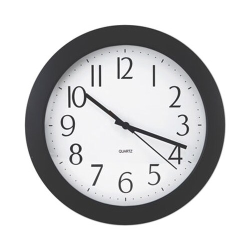 Universal® Whisper Quiet Clock, 12" Overall Diameter, Black Case, 1 AA (sold separately) Item: UNV10451