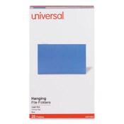 Universal® Deluxe Bright Color Hanging File Folders, Legal Size, 1/5-Cut Tabs, Blue, 25/Box Item: UNV14216