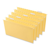 Universal® Deluxe Bright Color Hanging File Folders, Legal Size, 1/5-Cut Tabs, Yellow, 25/Box Item: UNV14219