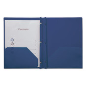 Universal® Plastic Twin-Pocket Report Covers, Three-Prong Fastener, 11 x 8.5, Roya Blue/ Royal Blue, 10/Pack Item: UNV20552