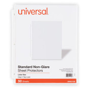 Universal® Top-Load Poly Sheet Protectors, Std Gauge, Nonglare, Clear, 50/Pack Item: UNV21126