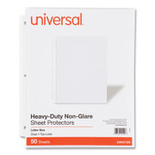 Universal® Top-Load Poly Sheet Protectors, Heavy Gauge, Nonglare, Clear 50/Pack Item: UNV21129