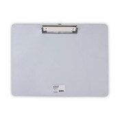 Universal® Plastic Brushed Aluminum Clipboard, Landscape Orientation, 0.5" Clip Capacity, Holds 11 x 8.5 Sheets, Silver Item: UNV40302