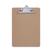 Universal® Hardboard Clipboard, 1.25" Clip Capacity, Holds 8.5 x 11 Sheets, Brown, 3/Pack Item: UNV40304VP