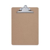 Universal® Hardboard Clipboard, 1.25" Clip Capacity, Holds 8.5 x 11 Sheets, Brown Item: UNV40304