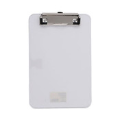 Universal® Plastic Clipboard with Low Profile Clip, 0.5" Clip Capacity, Holds 5 x 8 Sheets, Clear Item: UNV40312