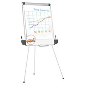 Universal® Dry Erase Board with Tripod Easel and Adjustable Pen Cups, 29 x 41, White Surface, Silver Frame Item: UNV43031