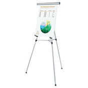 Universal® 3-Leg Telescoping Easel with Pad Retainer, Adjusts 34" to 64", Aluminum, Silver Item: UNV43050