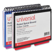 Universal® Spiral Bound Index Cards, Ruled, 4 x 6, White, 120/Pack Item: UNV47302