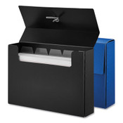 Universal® Poly Index Card Box, Holds 100 3 x 5 Cards, 3 x 1.33 x 5, Plastic, Black/Blue, 2/Pack Item: UNV47304