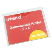Universal® Clear Badge Holders w/Garment-Safe Clips, 3 x 4, White Inserts, 50/Box Item: UNV56004
