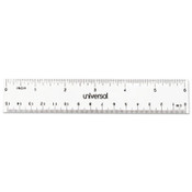 Universal® Clear Plastic Ruler, Standard/Metric, 6" Long, Clear, 2/Pack Item: UNV59025