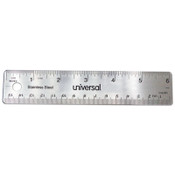 Universal® Stainless Steel Ruler, Standard/Metric, 6" Long Item: UNV59026