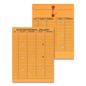 Universal® Light Brown Kraft String/Button Interoffice Envelope, #97, Two-Sided Five-Column Format, 10 x 13, Light Brown Kraft, 100/Box Item: UNV63568