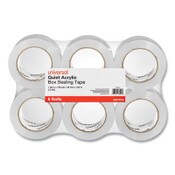 Universal® Quiet Tape Box Sealing Tape, 3" Core, 1.88" x 109 yds, Clear, 6/Pack Item: UNV73000
