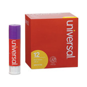 Universal® Glue Stick, 0.28 oz, Applies Purple, Dries Clear, 12/Pack Item: UNV74748