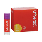Universal® Glue Stick, 0.74 oz, Applies Purple, Dries Clear, 12/Pack Item: UNV74750