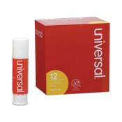 Universal® Glue Stick, 0.28 oz, Applies and Dries Clear, 12/Pack Item: UNV75748