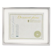 Universal® Plastic Document Frame with Mat, 11 x 14 and 8.5 x 11 Inserts, Metallic Silver Item: UNV76854