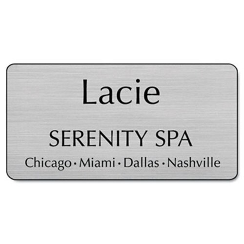 Identity Group Customized Engraved Name Badge With Magnetic Fastener, 3 x 1.5, Assorted Item: USS4346M