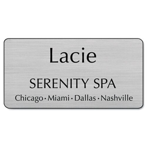 Identity Group Customized Engraved Name Badge, 3 x 1.5, Assorted Item: USS4346