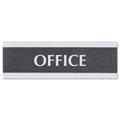 Headline® Sign Century Series Office Sign, OFFICE, 9 x 3, Black/Silver Item: USS4762