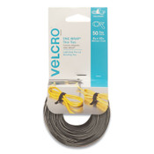 VELCRO® Brand ONE-WRAP Pre-Cut Thin Ties, 0.5" x 8", Black/Gray, 50/Pack Item: VEK90924