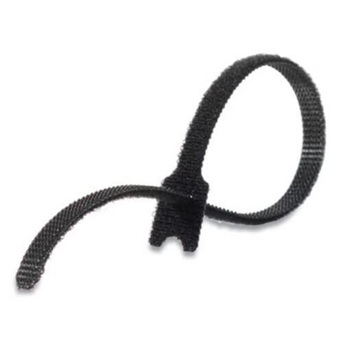 VELCRO® Brand ONE-WRAP Pre-Cut Thin Ties, 0.25" x 8", Black, 25/Pack Item: VEK91141